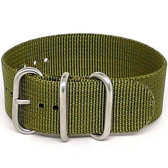 Da Luca Ballistic Nylon Military 1 Piece Watch Strap - Olive (Matte Buckle) : 18mm