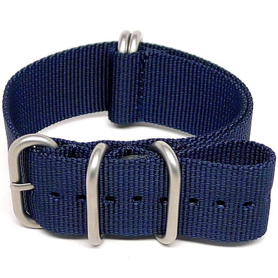 Da Luca Ballistic Nylon Military Watch Strap - Navy (Matte Buckle) : 20mm