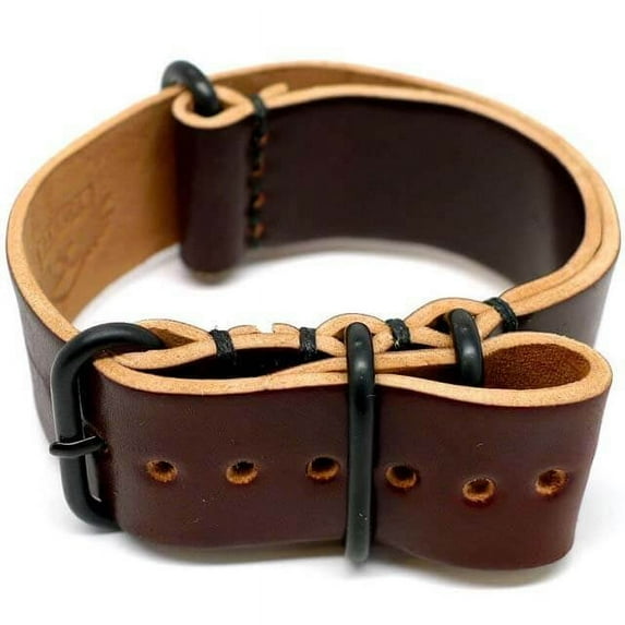 Da Luca Shell Cordovan Military Watch Strap - Color 8 (PVD Buckle) : 24mm