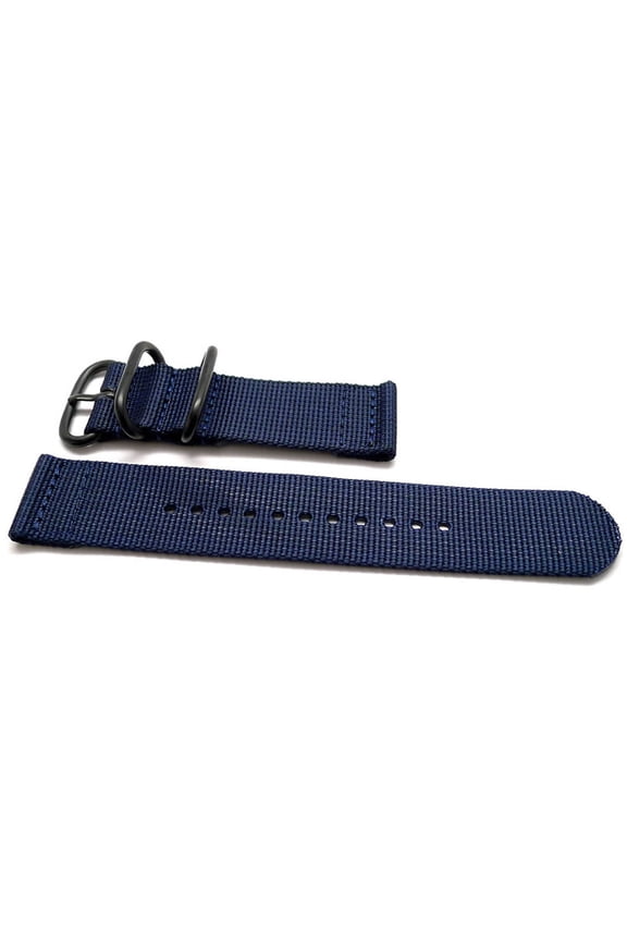 Da Luca Two Piece Ballistic Nylon Watch Strap - Navy (PVD Buckle) : 18mm
