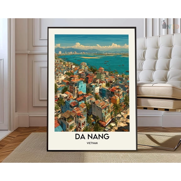 Da Nang Vietnam Poster, Unframed Canvas 8x10in