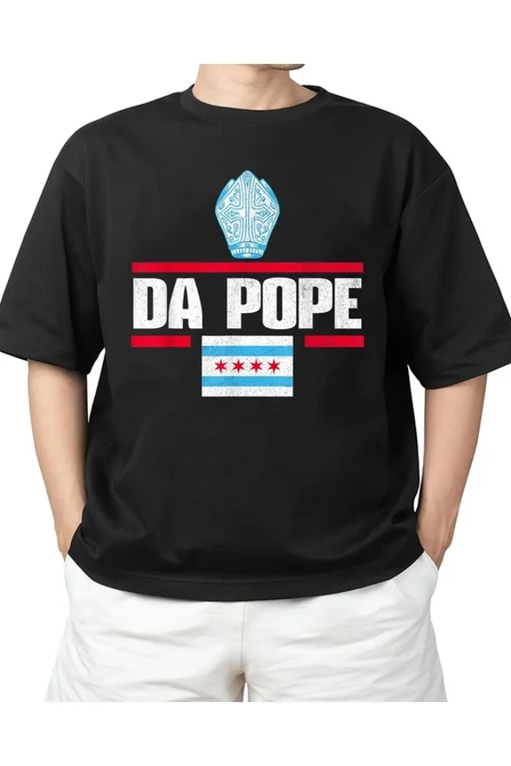 Da Pope Leo Xiv Chicago Flag Usa T-Shirt Unisex S-5XL Hot Trending Shirt, Vintage Birthday Gift