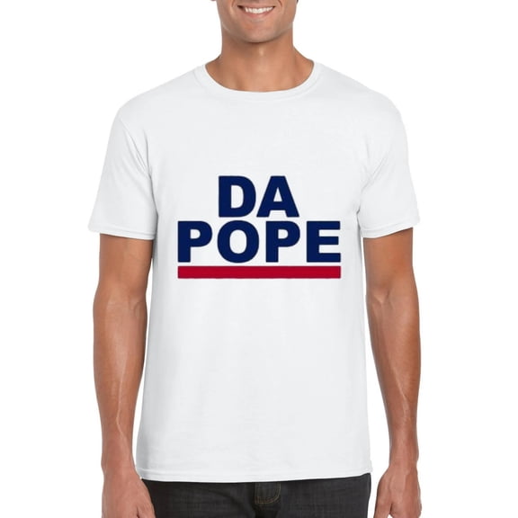 Da Pope Satirical Religious Catholic Humor Statement Graphic Tee, for men & women, up to size 5XL