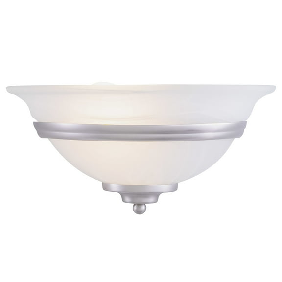 Da Vinci 1 Light Brushed Nickel Half Moon Wall Sconce White Glass
