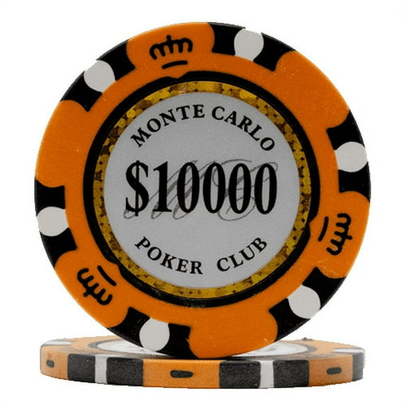 DA VINCI 14 Gram Clay Monte Carlo Poker Club Poker Chips Pack of 50 Orange Chips