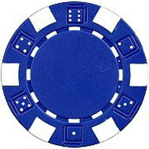 Da Vinci 50 Clay Composite Dice Striped 11.5 Gram Poker Chips, Blue
