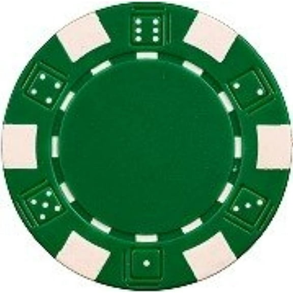 Da Vinci 50 Clay Composite Dice Striped 11.5 Gram Poker Chips, Green