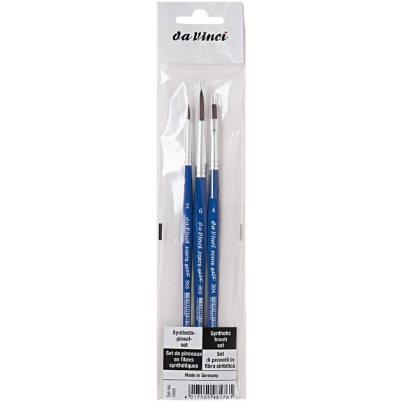 da Vinci FORTE Basic Student Brush, Synthetic, Acrylic, Assorted, 3 Brush Set