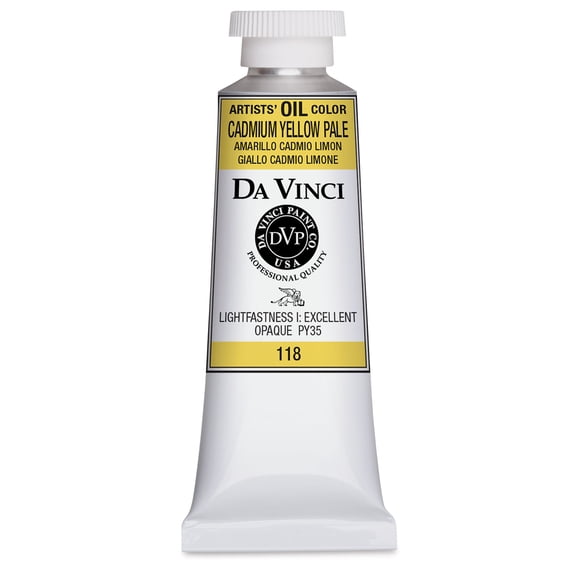 Da Vinci Artists' Oil Color - Cadmium Yellow Pale, 37 ml Tube
