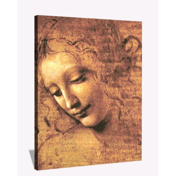 Da Vinci Canvas Wall Art Head Of A Woman Framed Painting Large Canvas Art For Bedroom Office Livingroom Ready to Hang