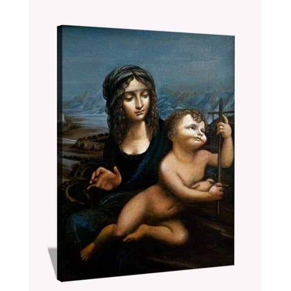 Da Vinci Canvas Wall Art Madonna Of The Yarnwinder Framed Painting Large Canvas Art For Bedroom Office Livingroom Ready to Hang