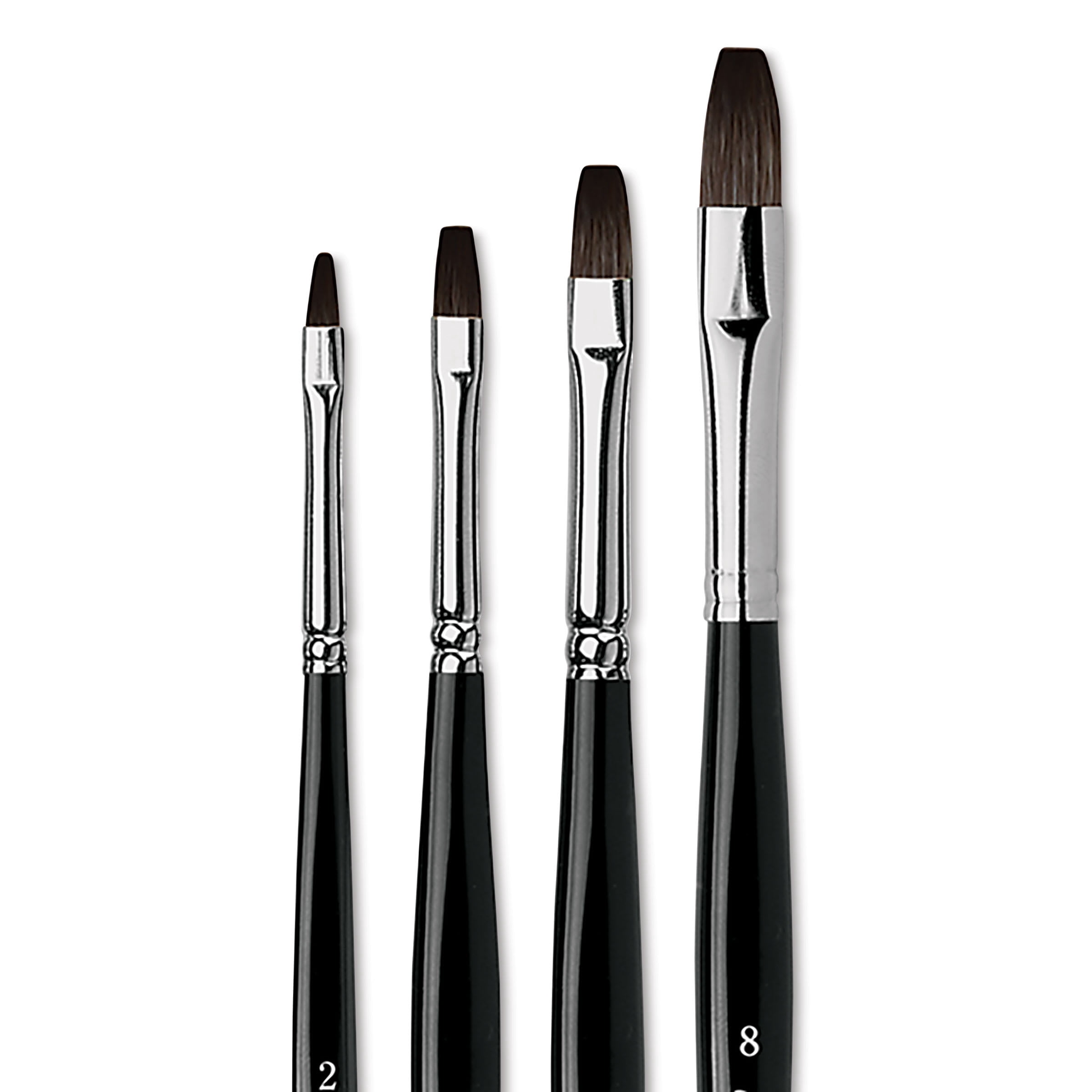 Da Vinci Casaneo Synthetic Squirrel Watercolor Brush - Flats, Set of 4, Short Handle