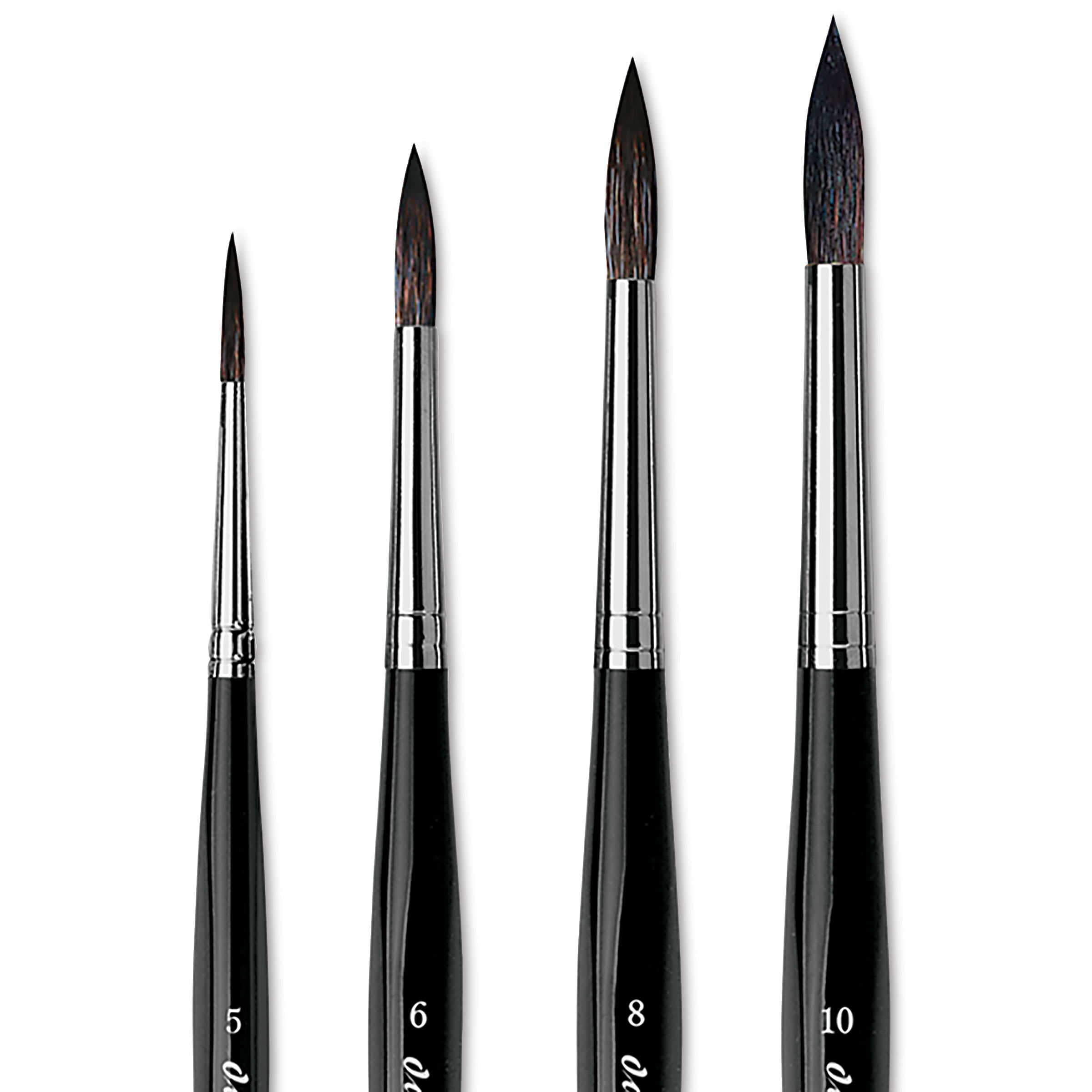 Da Vinci Casaneo Synthetic Squirrel Watercolor Brush - Large Round, Set of 4, Short Handle