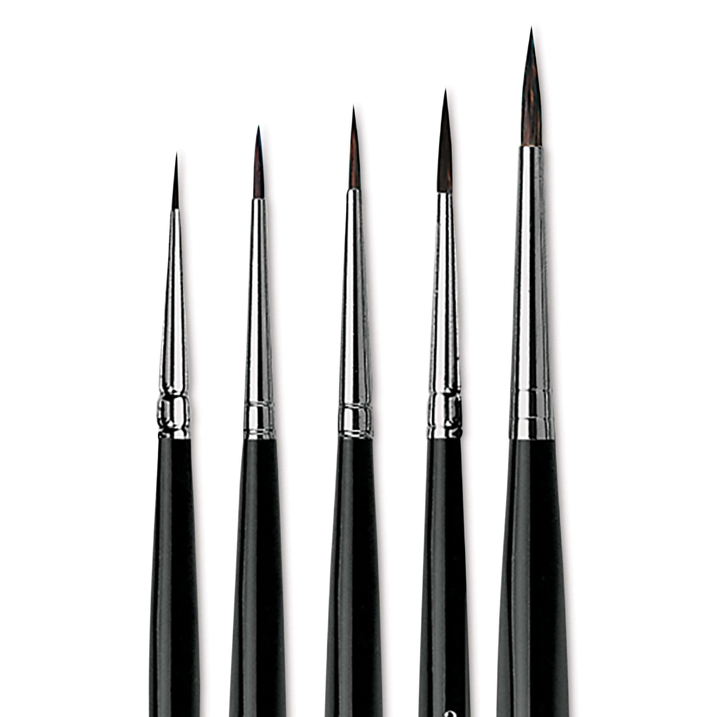 Da Vinci Casaneo Synthetic Squirrel Watercolor Brushes - Small Rounds, Set of 5, Short Handle