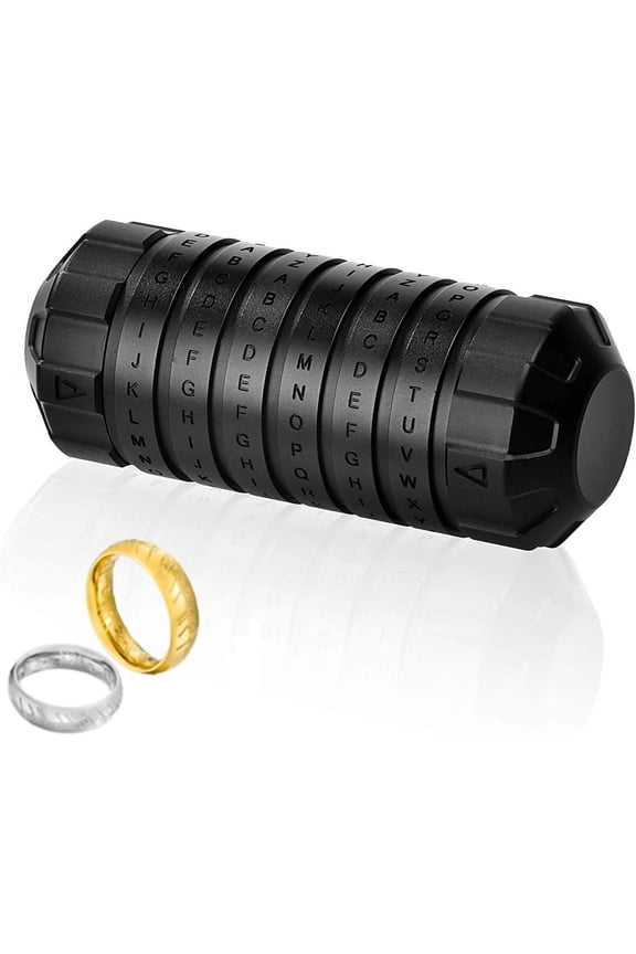 Da Vinci Code Cryptex Letter Password Lock Ring Holder Christmas Valentine Birthday Gift for Girlfriend Boyfriend Puzzle