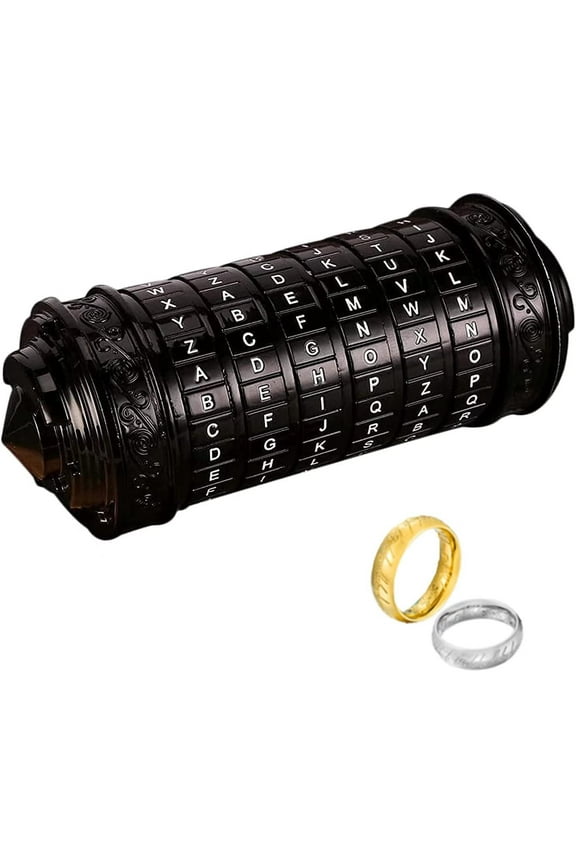 Da Vinci Code Cryptex Letter Password Lock Ring Holder Christmas Valentine Birthday Gift for Girlfriend Boyfriend Puzzle