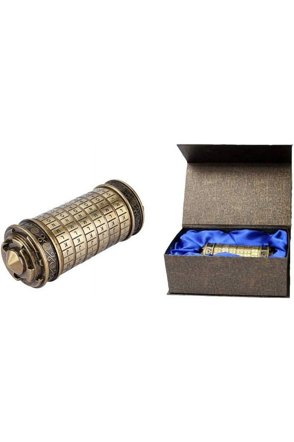 Da Vinci Code Cryptex Letter Password Lock Ring Holder Christmas Valentine Birthday Gift for Girlfriend Boyfriend