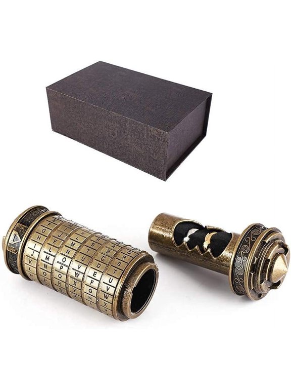 Da Vinci Code Cryptex Letter Password Lock Ring Holder Valentine's Day Birthday Gift With Rings for Her