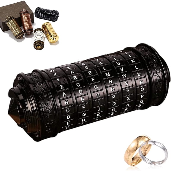 Da Vinci Code Cryptex Mini Bronze Lock Puzzle Valentines Day Gifts for him her Men Women dad Boys Metal Anniversary Cool Romantic Birthday for Her Gifts Box