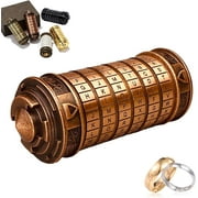 MUCHENGGIFT Da Vinci Code Cryptex Mini Bronze Lock Puzzle Valentines Day Gifts for him her Men Women dad Boys Metal Anniversary Cool Romantic Birthday for Her Gifts Box