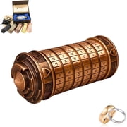 Da Vinci Code Mini Cryptex Gift Men Women Cryptex Letter Password Lock Man Women Boyfriend Girlfriend Mum Man Bronze