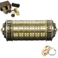 thumbnail image 1 of Da Vinci Code Cryptex Mini Bronze Lock Puzzle Valentines Day Gifts for him her Men Women dad Boys Metal Anniversary Cool Romantic Birthday for Her Gifts Box Puzzle, 1 of 5