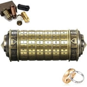 Da Vinci Code Cryptex Mini Bronze Lock Puzzle Valentines Day Gifts for him her Men Women dad Boys Metal Anniversary Cool Romantic Birthday for Her Gifts Box Puzzle