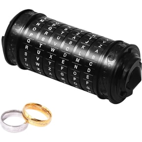 Da Vinci Code Mini Cryptex Lock, Small Cryptex, Money Puzzle Box Lock Ring Holder, for Anniversary Valentine's Day Mysterious Birthday Gifts for Family and Friends (Bronze)