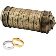 Da Vinci Code Mini Cryptex Lock, Small Cryptex, Money Puzzle Box Lock Ring Holder, for Anniversary Valentines Day Mysterious Birthday Gifts for Family and Friends Bronze Puzzle