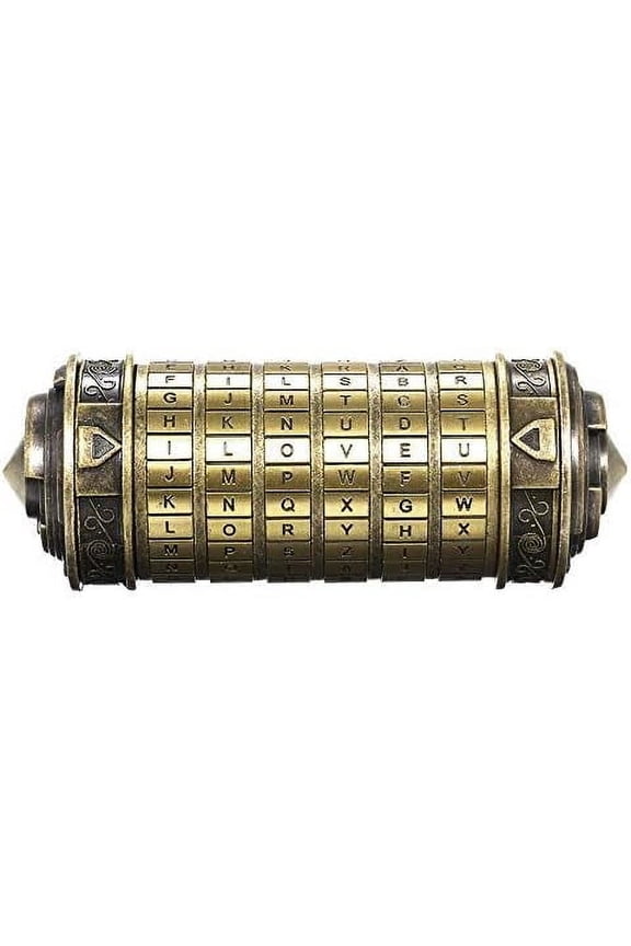 Da Vinci Code Mini Cryptex Metal Lock for Hiding Jewelry, Wedding Gifts, Valentine's Day and Christmas Gift Bronze Puzzle
