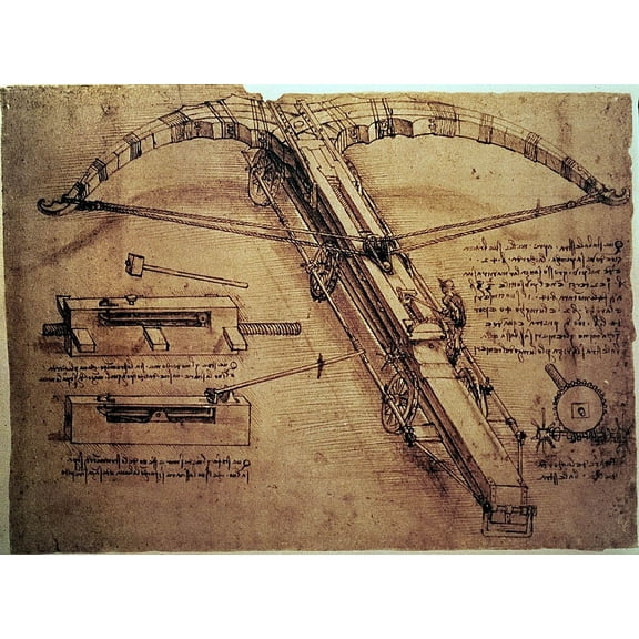 Da Vinci "Design for a Giant Crossbow" (1485) Glossy Poster