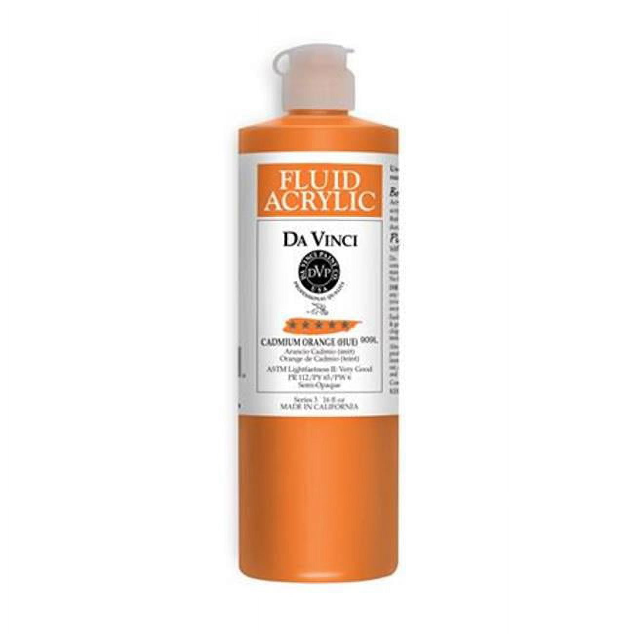 Da Vinci Fluid Acrylics - Cadmium Orange Hue, 16 oz bottle