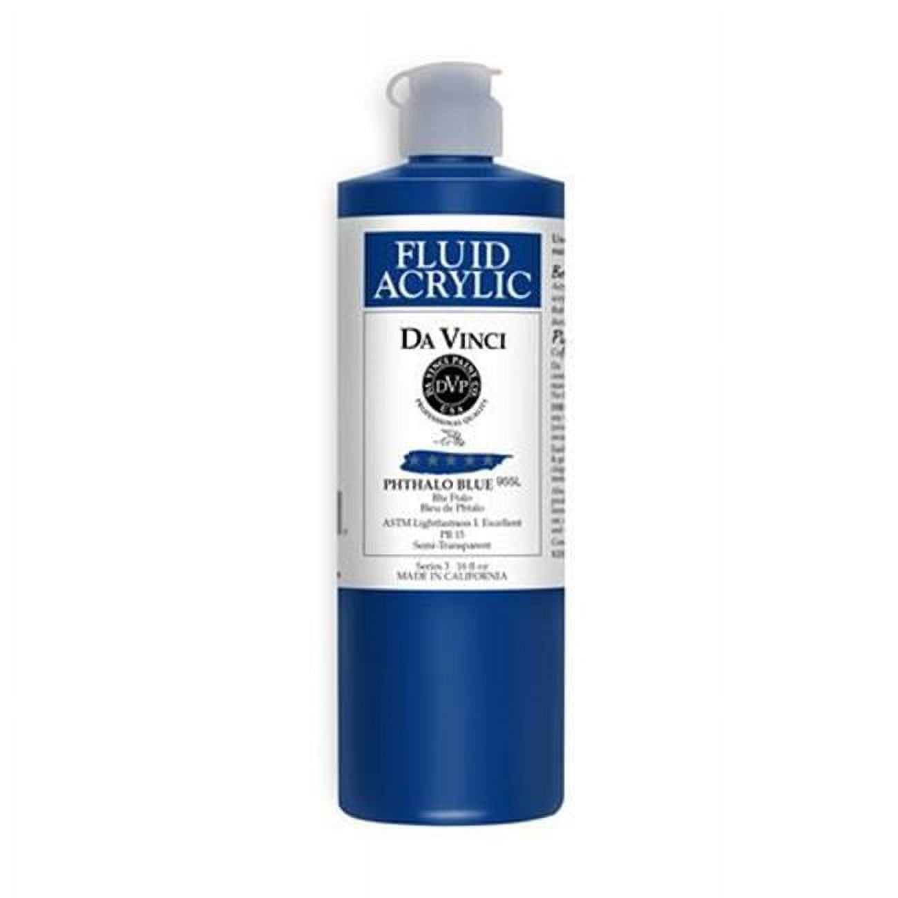 Da Vinci Fluid Acrylics - Phthalo Blue, 16 oz bottle
