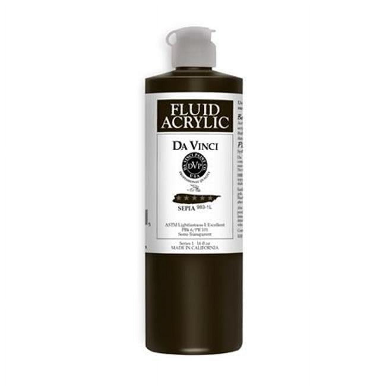 Da Vinci Fluid Acrylics - Sepia, 16 oz bottle
