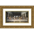 thumbnail image 1 of Da Vinci, Leonardo 32x18 Gold Ornate Wood Framed with Double Matting Museum Art Print Titled - L ultima cena, 1 of 4