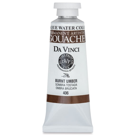 Da Vinci Paints Professional Gouache, 37ml Tube, Burnt Umber
