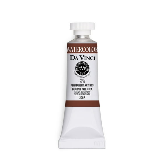 Da Vinci Paints Professional Watercolor, 15ml Tube, Burnt Sienna