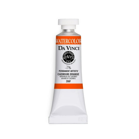 Da Vinci Paints Professional Watercolor, 15ml Tube, Cadmium Orange
