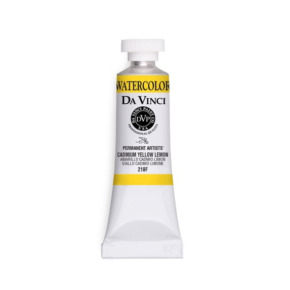 Da Vinci Paints Professional Watercolor, 15ml Tube, Cadmium Yellow Lemon