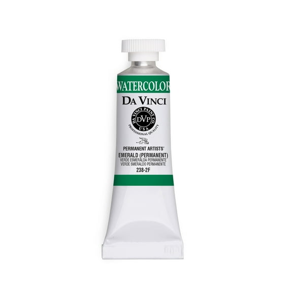 Da Vinci Paints Professional Watercolor, 15ml Tube, Emerald (Permanent)