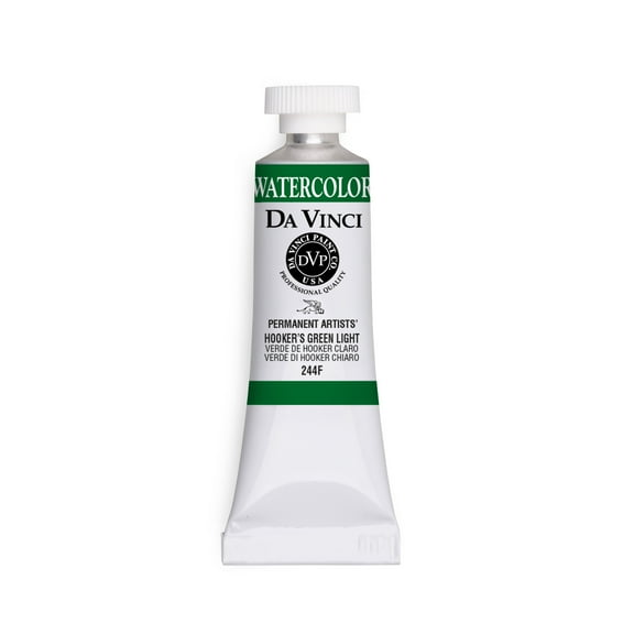 Da Vinci Paints Professional Watercolor, 15ml Tube, Hooker's Green Light