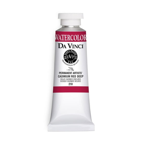 Da Vinci Paints Professional Watercolor, 37ml Tube, Cadmium Red Deep