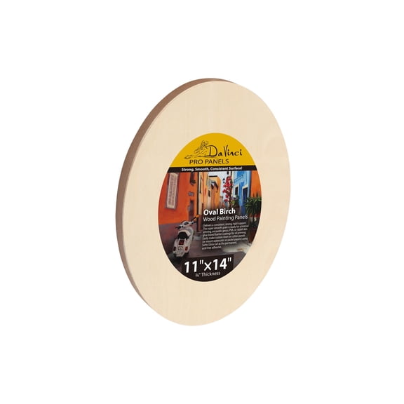 Da Vinci Pro Birch Wood Oval Panel 3/4" Deep 11x14" - Fine Textured, Warp Resistant, Lightweight & Rigid Oblong Panel Perfect for Mounting Sanded Pastel or Watercolor Paper, Linen or Canvas