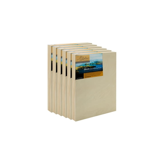 Da Vinci Pro Birch Wood Panel 1-5/8 Deep – 8x8" 6-Pack - Fine Textured, Warp Resistant, Lightweight & Rigid – Perfect for Mounting Sanded Pastel or Watercolor Paper, Linen or Canvas