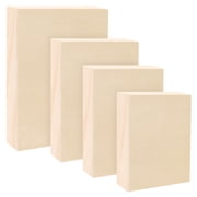 Da Vinci Pro Birch Wood Panel 1-5/8 Deep   Bundle of 4 Small Rectangular Panels - Fine Textured, Warp Resistant, Lightweight & Rigid  For Mounting Sanded Pastel or Watercolor Paper, Linen or Canvas