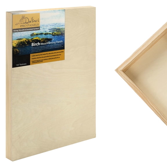 Da Vinci Pro Birch Wood Panel 7/8" Deep  4x12" - 12 Pack - Fine Textured, Warp Resistant, Lightweight & Rigid  Perfect for Mounting Sanded Pastel or Watercolor Paper, Linen or Canvas