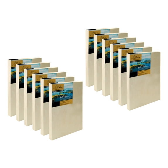 Da Vinci Pro Birch Wood Panel 7/8" Deep – 4x8" - 12 Pack - Fine Textured, Warp Resistant, Lightweight & Rigid – Perfect for Mounting Sanded Pastel or Watercolor Paper, Linen or Canvas
