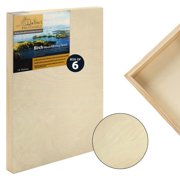 Da Vinci Pro Birch Wood Panel 7/8" Deep   6x12" - 6 Pack - Fine Textured, Warp Resistant, Lightweight & Rigid   Perfect for Mounting Sanded Pastel or Watercolor Paper, Linen or Canvas