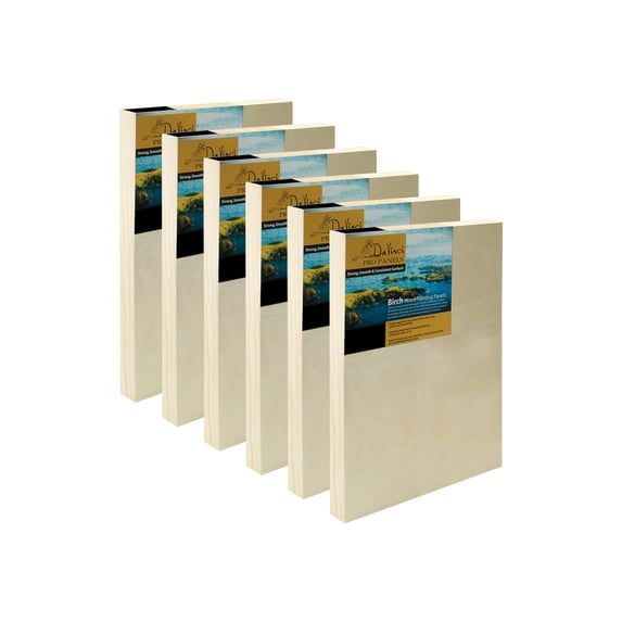 Da Vinci Pro Birch Wood Panel 7/8" Deep – 6x8" - 6 Pack - Fine Textured, Warp Resistant, Lightweight & Rigid – Perfect for Mounting Sanded Pastel or Watercolor Paper, Linen or Canvas