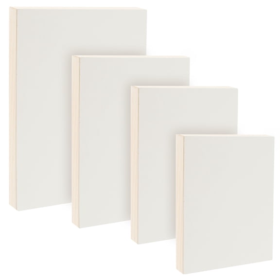 Da Vinci Pro Resist-Grip Coarse Textured Gesso Board, 4 Small Variety Rectangles, 3/4" Depth Art Boards for Painting, White Acrylic Polymer with Quartz Sand, Warp-Resistant Cradled & Sealed MDF Panel